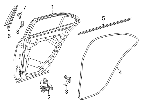 2017 Mercedes-Benz C63 AMG S Rear Door & Components, Exterior Trim, Trim Diagram