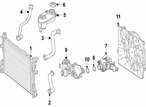 2018 Mercedes-Benz C300 Cooling System, Radiator, Water Pump, Cooling Fan