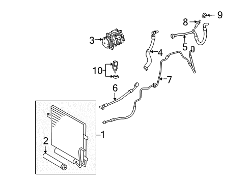 2006 Mercedes-Benz CLS55 AMG A/C Condenser, Compressor & Lines Diagram