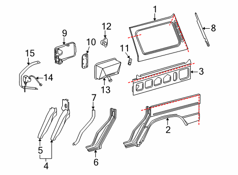 Upper Quarter Panel Diagram for 463-637-06-03