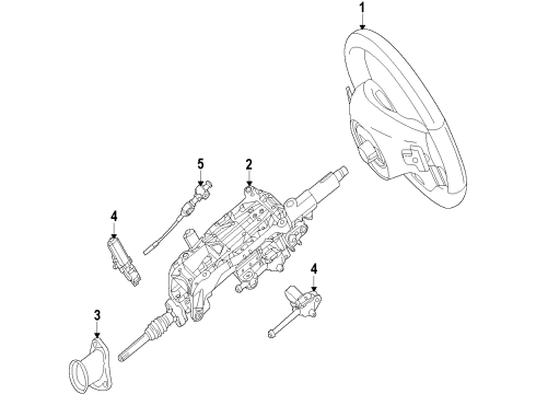 Steering Wheel Diagram for 166-460-93-03-9E38