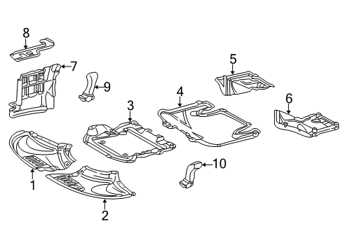 2004 Mercedes-Benz S500 Splash Shields Diagram 1