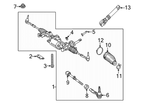 Steering Column Diagram for 206-460-12-00