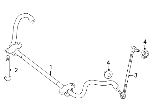 2012 Mercedes-Benz E63 AMG Stabilizer Bar & Components - Front Diagram 1