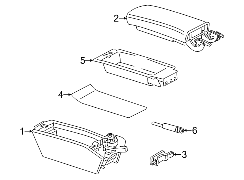 2012 Mercedes-Benz SL63 AMG Center Console Diagram