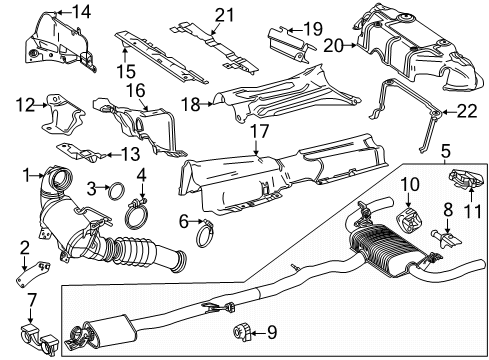 Muffler & Pipe Diagram for 118-490-31-00