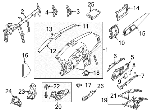 Reinforcement Beam Lower Bracket Diagram for 204-628-05-24