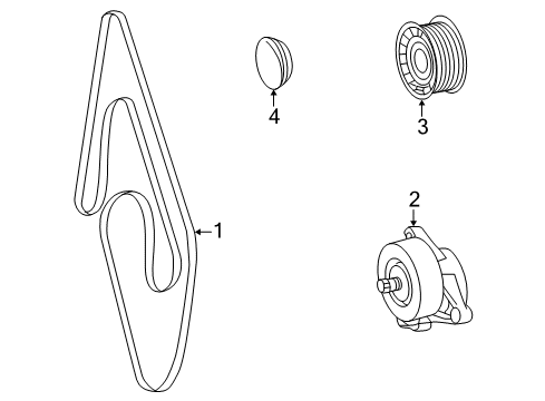 2002 Mercedes-Benz CLK430 Belts & Pulleys, Maintenance Diagram