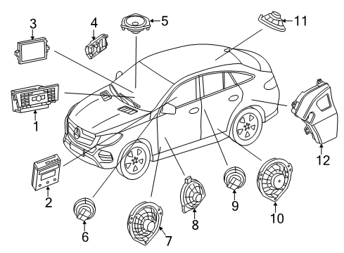 Instrument Panel Speaker Diagram for 231-820-18-02-64