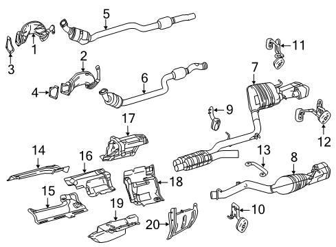 2013 Mercedes-Benz E350 Exhaust Components, Exhaust Manifold Diagram 1