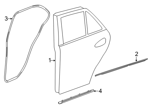 2015 Mercedes-Benz ML350 Rear Door, Body Diagram