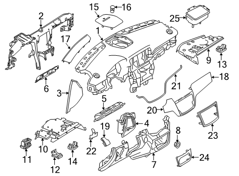 Radio Bezel Diagram for 166-680-03-17