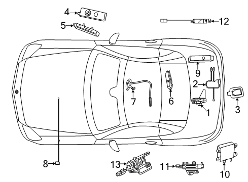 2012 Mercedes-Benz SLK55 AMG Antenna & Radio Diagram