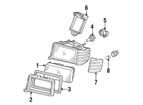 Headlamp Assembly Diagram for 126-820-12-59