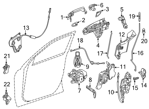 Lock Assembly Bracket Diagram for 166-723-03-14