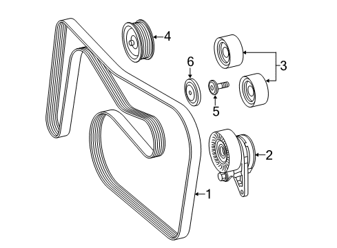 2019 Mercedes-Benz S65 AMG Belts & Pulleys, Maintenance Diagram 1