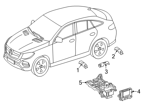 2018 Mercedes-Benz GLE43 AMG Keyless Entry Components Diagram 1