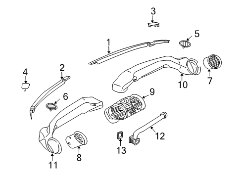 Defroster Vent Diagram for 230-831-06-59-7F04