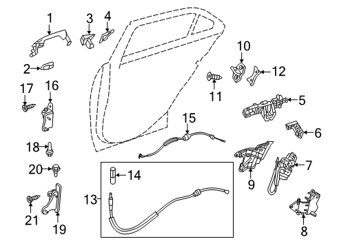 2014 Mercedes-Benz E350 Rear Door - Lock & Hardware Diagram 2