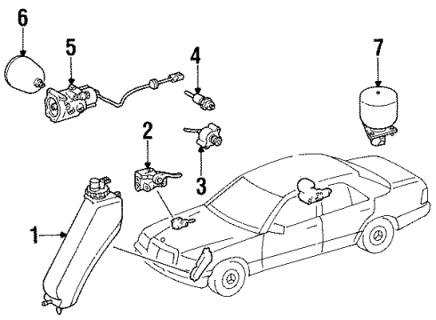 1987 Mercedes-Benz 300E Auto Leveling Components Diagram