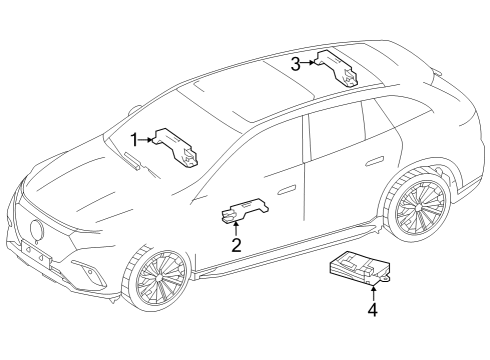 2024 Mercedes-Benz EQS 450+ SUV Keyless Entry Components Diagram