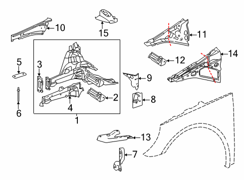 2011 Mercedes-Benz R350 Inner Components - Fender Diagram