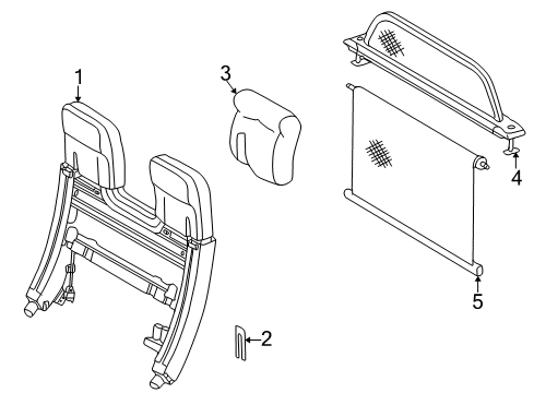 2001 Mercedes-Benz CLK320 Roll Bar & Headrest Assembly