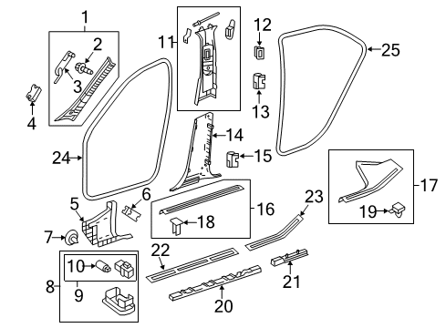 Weatherstrip On Body Diagram for 212-697-02-51-8S65