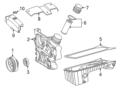 1996 Mercedes-Benz C220 Engine Parts & Mounts, Timing, Lubrication System Diagram 1