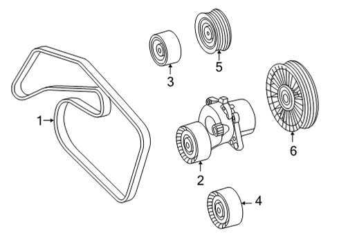 2022 Mercedes-Benz Sprinter 3500XD Belts & Pulleys, Cooling Diagram 1