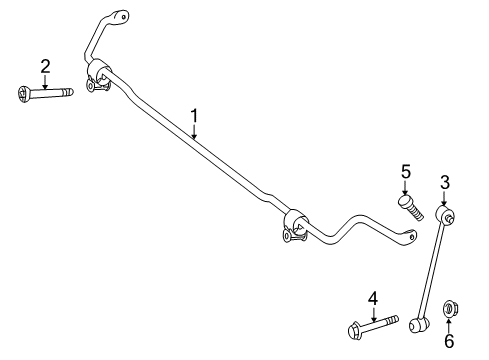 2020 Mercedes-Benz GLC43 AMG Rear Suspension Components, Control Arm, Stabilizer Bar Diagram 1