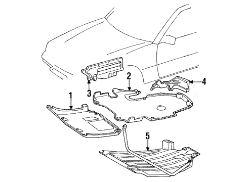 1990 Mercedes-Benz 560SEL Engine Cover & Components Diagram