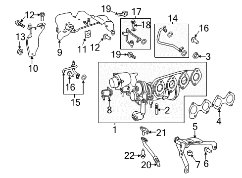 2014 Mercedes-Benz C250 Turbocharger, Engine Diagram 2