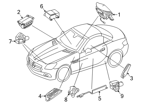 2016 Mercedes-Benz SLK350 Air Bag Components Diagram