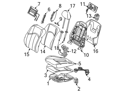 2007 Mercedes-Benz E550 Front Seat Components Diagram