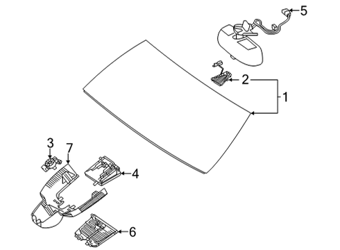 2023 Mercedes-Benz GLE63 AMG S Glass - Windshield Diagram 1