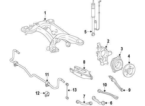 2010 Mercedes-Benz CL600 Rear Suspension Components, Lower Control Arm, Upper Control Arm, Ride Control, Stabilizer Bar