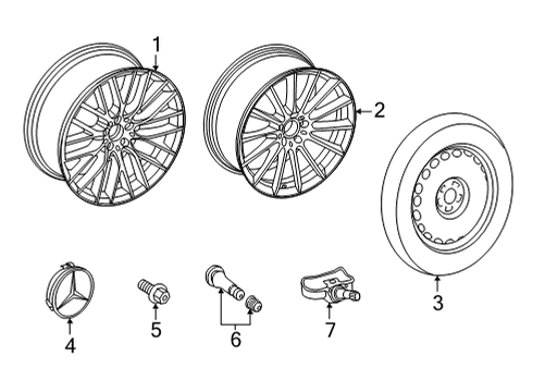 2021 Mercedes-Benz S580 Wheels Diagram 2