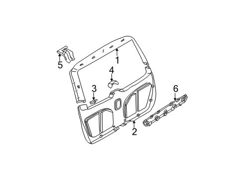 Lift Gate Trim Rivet Diagram for 163-990-00-92-7E33