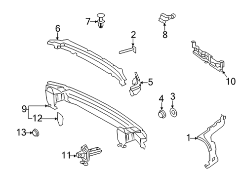 2020 Mercedes-Benz GLC63 AMG Rear Bumper Diagram 4