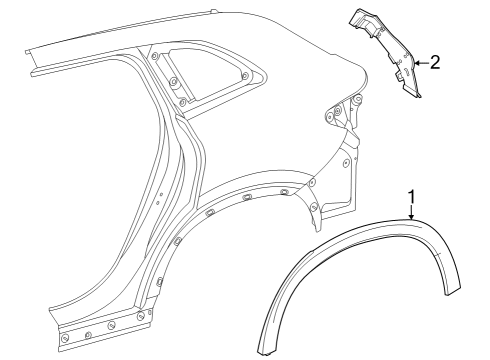 2023 Mercedes-Benz EQS 450 SUV Exterior Trim - Quarter Panel Diagram