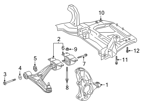 2020 Mercedes-Benz A35 AMG Front Suspension Components, Lower Control Arm, Ride Control, Stabilizer Bar