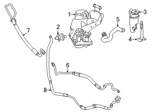 Power Steering Pressure Hose Diagram for 221-460-85-24