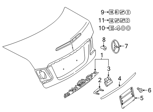 2014 Mercedes-Benz E550 Exterior Trim - Trunk Lid Diagram 2