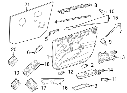 2024 Mercedes-Benz EQE 350+ Interior Trim - Front Door Diagram