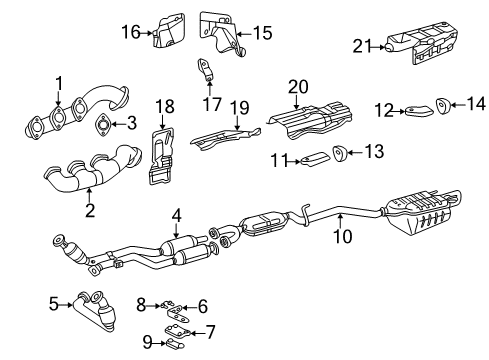 2001 Mercedes-Benz CLK55 AMG Exhaust Components Diagram