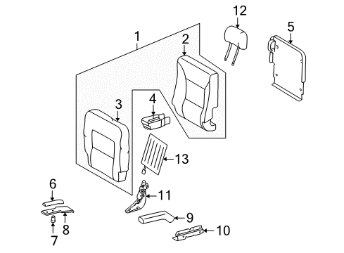 2004 Mercedes-Benz G55 AMG Rear Seat Components Diagram 5