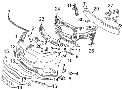 Bumper Cover Bolt Diagram for 005-990-64-00