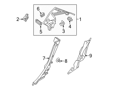 2019 Mercedes-Benz CLA250 Interior Trim - Quarter Panels Diagram