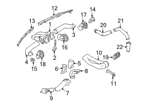 2012 Mercedes-Benz GL550 Ducts Diagram